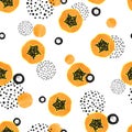 Seamless abstract pattern with papaya fruit slices Royalty Free Stock Photo