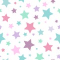 Seamless abstract pattern with pink and blue sharp stars on white background Royalty Free Stock Photo