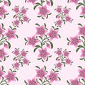 Seamless abstract Pattern with pink Flowers