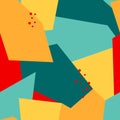 Seamless abstract pattern with polygons and dots