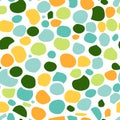 Seamless abstract pattern with spots and dots.