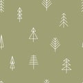 Seamless abstract pattern with unique line trees