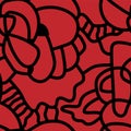 Seamless abstract pattern with unusual line artwork