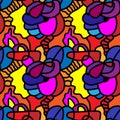 Seamless abstract pattern with unusual line artwork