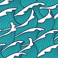 Seamless abstract pattern. Waves and scales. Vector illustration. Royalty Free Stock Photo