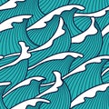Seamless abstract pattern. Waves and scales. Vector illustration.