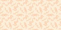 Seamless abstract pattern with wavy orange line on a beige background in doodle style. Royalty Free Stock Photo
