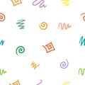 Seamless abstract pattern on white background.Vector image. Doodle style Royalty Free Stock Photo