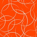 Seamless abstract pattern of white curves on orange.