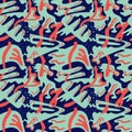 Seamless abstract psychedelic urban colorful pattern