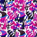 Seamless abstract psychedelic urban colorful pattern