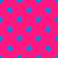 Seamless abstract Star Blue pattern on Pink background, Vector illustration texture for paper Royalty Free Stock Photo