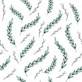 Seamless abstract summer aquamarine leaves pattern