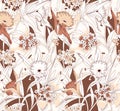 Seamless abstract textile floral pattern print