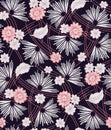 Seamless abstract traditional flower background