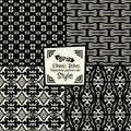 Seamless abstract vector pattern collection ethnic tribal stylein monochrome