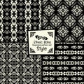 Seamless abstract vector pattern collection ethnic tribal stylein monochrome