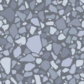 Floor or wall stone tille print. Italian gray mosaic pattern. Marble Terrazzo stone background. Vector Royalty Free Stock Photo