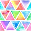 Seamless abstract watercolor retro triangular background