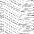 Seamless abstract hand drawn wavy lines pattern, simple and classic, vector illustration background Royalty Free Stock Photo