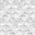 Seamless abstract zinnia floral seamless pattern monochrome design element Royalty Free Stock Photo