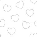 Seamless Aesthetic Pattern with Cute Hearts