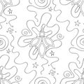 Seamless Aesthetic Pattern with Magical Crystals