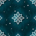 Seamless Aesthetic Pattern with Textured Background and Mystical Cosmic Flowers Royalty Free Stock Photo