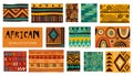 Seamless African modern art patterns. Vector collection Royalty Free Stock Photo