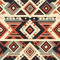 Seamless African pattern. Ethnic carpet with chevrons. Tribal vector ornament. Aztec style. Geometric mosaic on the tile, majolica Royalty Free Stock Photo
