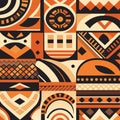 Seamless African pattern. Ethnic ornament on the carpet. Aztec style. Tribal motif. Vector illustration for web design or print. G Royalty Free Stock Photo