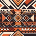 Seamless African pattern. Ethnic ornament on the carpet. Aztec style. Tribal motif.  for web design or print. AI generated Royalty Free Stock Photo