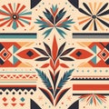 Seamless African pattern. Ethnic ornament on the carpet. Aztec style. Tribal motif.  for web design or print. generative AI Royalty Free Stock Photo