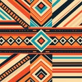 Seamless African pattern. Ethnic ornament on the carpet. Tribal ethnic vector texture. Aztec style. Geometric Generative AI Royalty Free Stock Photo