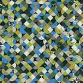 Seamless aged mosaic background in green and blue colors.