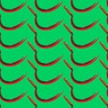 Seamless agricultural pattern with vintage sickle on a green background