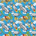 Seamless airplane pattern