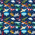 Seamless airplane pattern