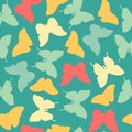 Seamless amazing vintage blue butterfly pattern