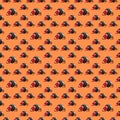 Seamless American Football Texture - Orange Background - Pattern