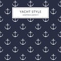 Anchor navy blue pattern Royalty Free Stock Photo