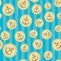 Seamless anchor pattern vector background Royalty Free Stock Photo