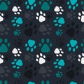 Seamless animal footprints pattern