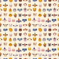 Seamless animal head pattern Royalty Free Stock Photo