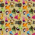 Seamless animal music pattern Royalty Free Stock Photo