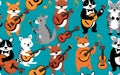 Seamless Animal Music Pattern Royalty Free Stock Photo