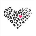 Seamless animal pattern for textile design Vector illustration in heart form with heart. Royalty Free Stock Photo