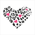 Seamless animal pattern for textile design Vector illustration in heart form with heart. Royalty Free Stock Photo