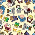 Seamless animal worker pattern Royalty Free Stock Photo