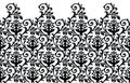 Seamless antique black and white floral border